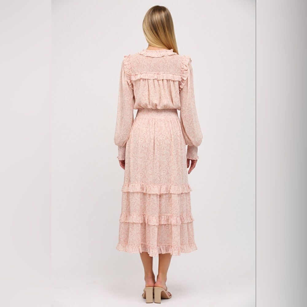 927. MAXI DRESS WITH TIERED RUFFLE DETAIL - Picture 2 of 4